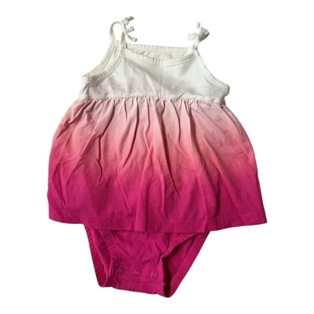 Carters Baby Girl Skirted Rompers Set of 2~Sz 18M~Yellow Floral/Pink Fade L15 02